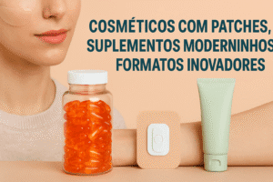 cosméticos com patches, suplementos moderninhos, formatos inovadores
