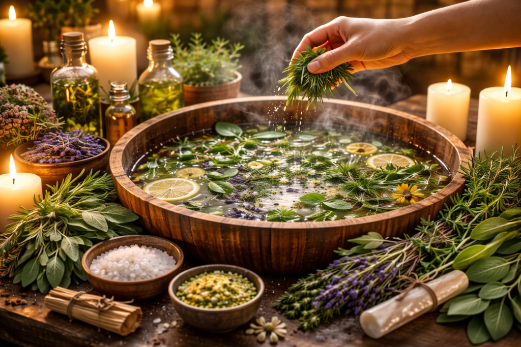 Banho de Ervas para Limpeza Espiritual